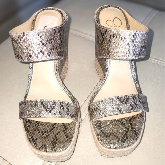 Jessica Simpson Saphita wedge slip-on heels,  sz 8.5 - Picture 4 of 7